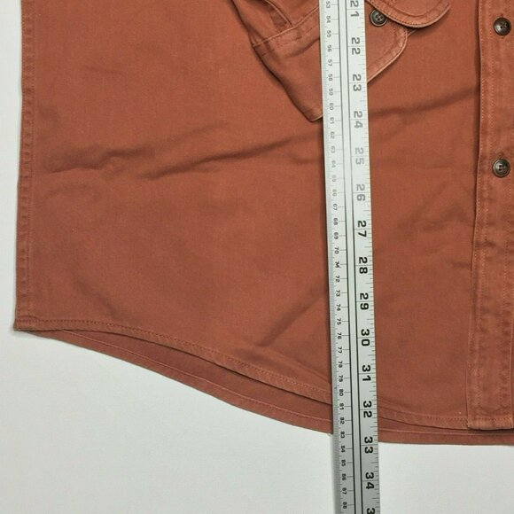 Charter Club Room Mens Button Up Long Sleeved Shirt Tomato Red Size XL - Picture 10 of 12